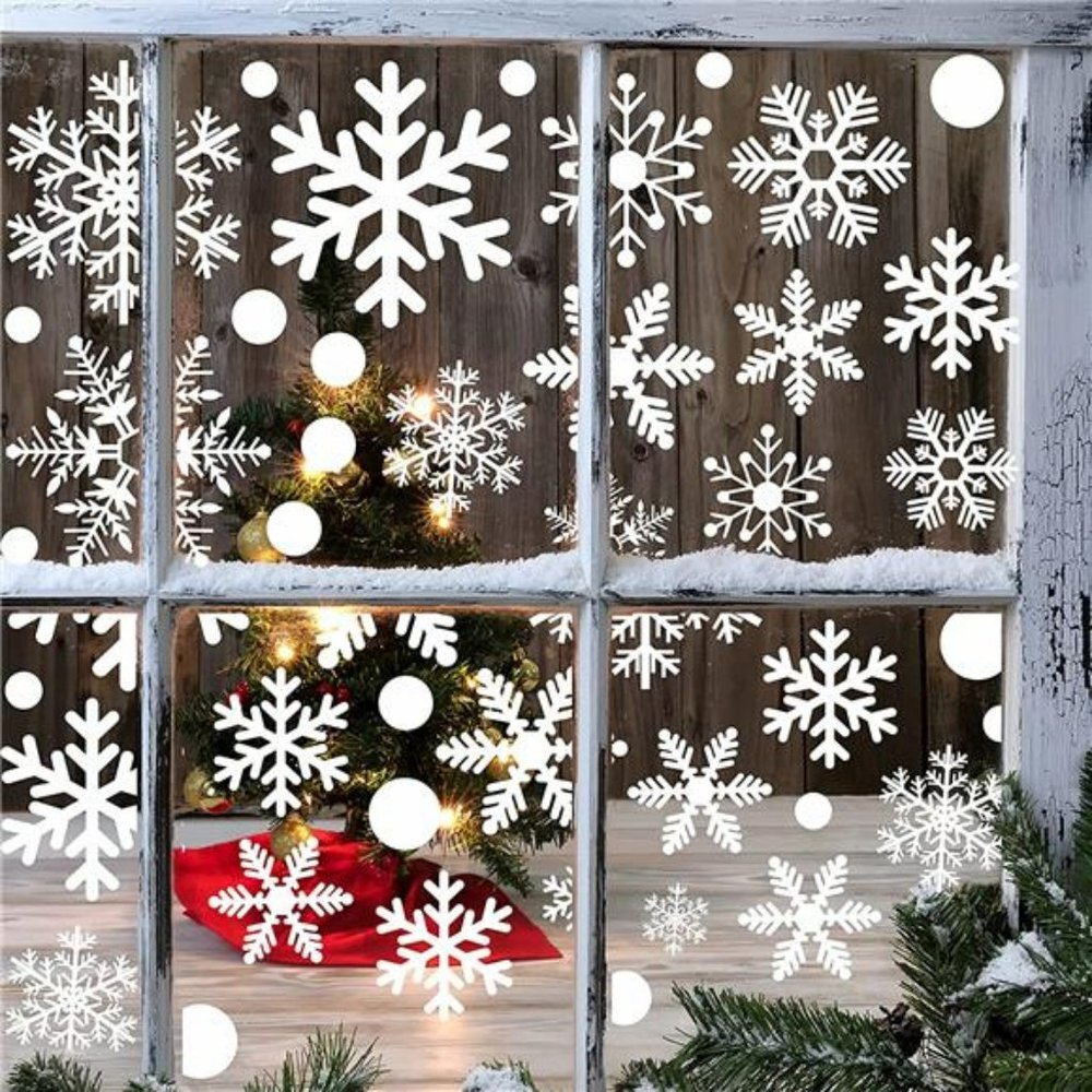 321pcs Christmas Clings for Glass Windows, 9sheets